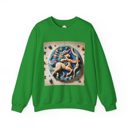 Unisex Heavy Blend™ Crewneck Sweatshirt, Colorful Horse, Sagittarius Zodiac Design