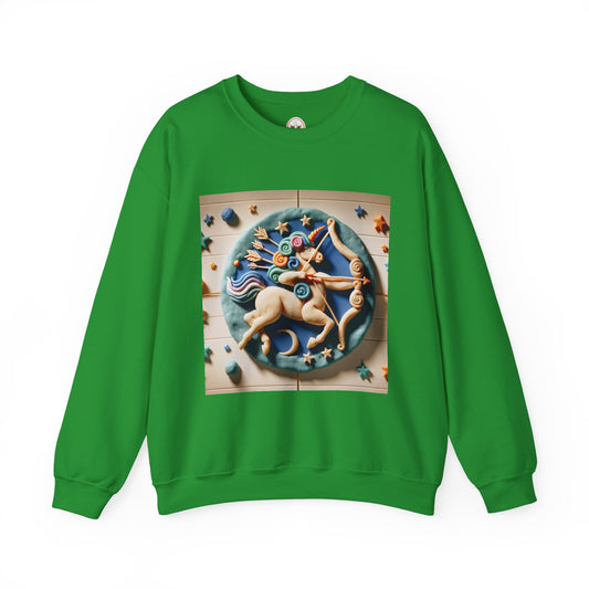 Unisex Heavy Blend™ Crewneck Sweatshirt, Colorful Horse, Sagittarius Zodiac Design