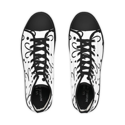 Men's High Top Sneakers, Breathable polyester canvas, Aries Zodiac Design