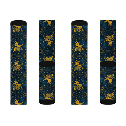 Sublimation Socks, Virgo, Zodiac Pattern