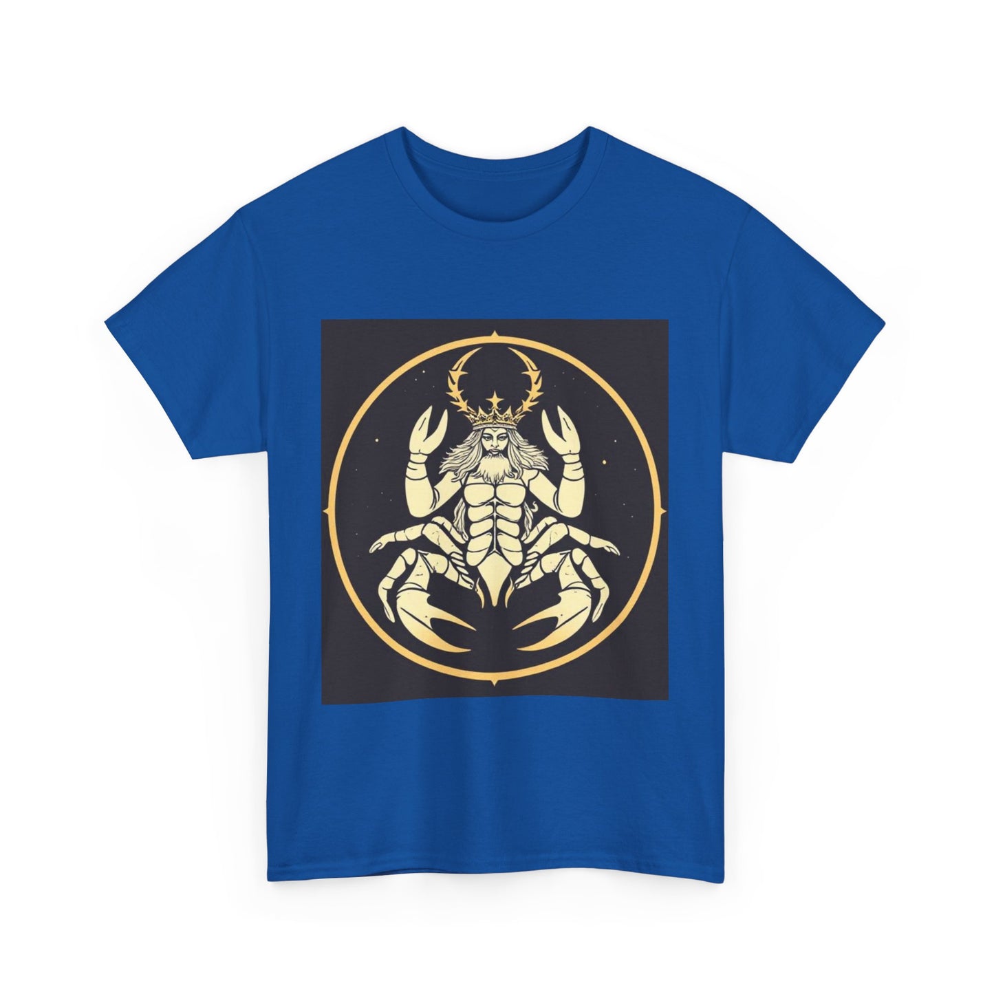 Unisex Heavy Cotton T-Shirt, Scorpio King, Print Art, Zodiac Design