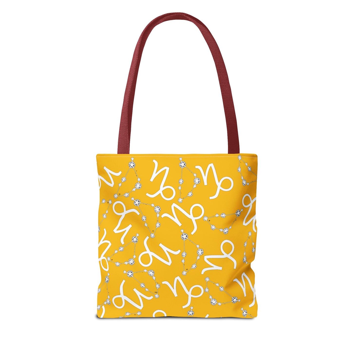 Tote Bag, Capricorn Zodiac Sign, AOP, (Yellow, White)