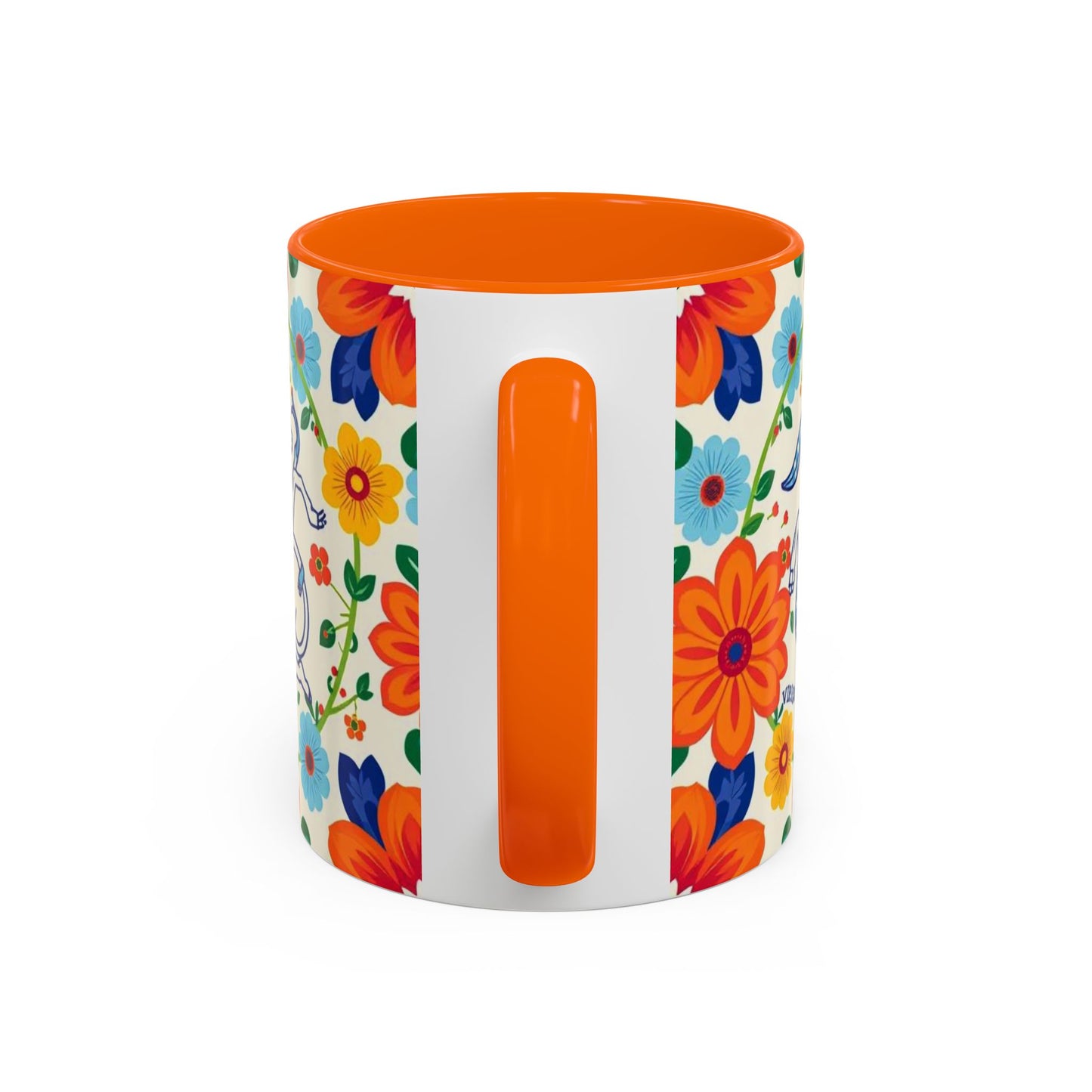 Accent Coffee Mug, Virgo, Zodiac v2. Flower Pattern, (11, 15oz)