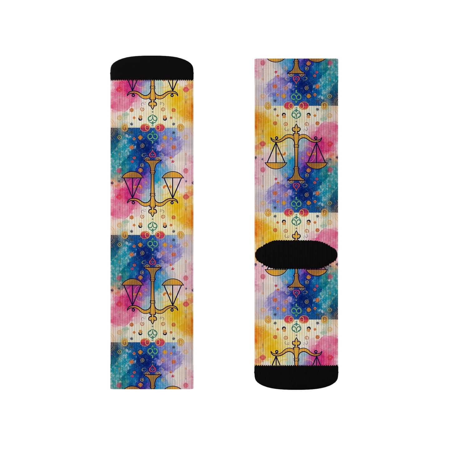 Sublimation Socks, Libra, Zodiac v2, Pattern