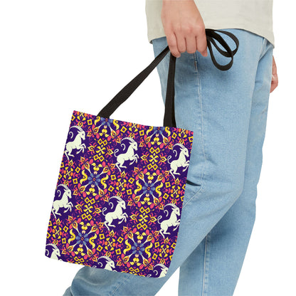 Tote Bag (AOP), Capricorn, Zodiac v2, Flower Pattern