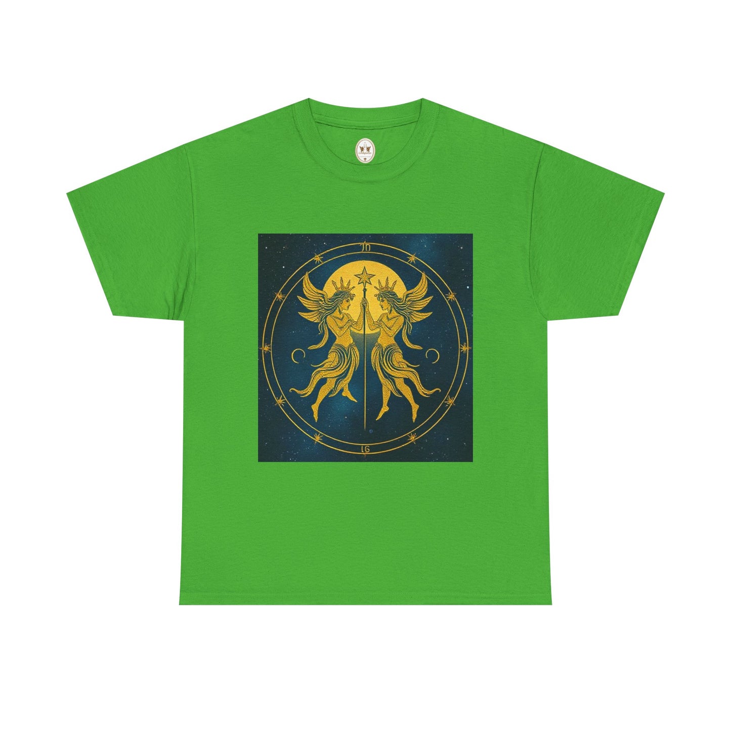 Unisex Heavy Cotton T-Shirt, Space Twins v3, Gemini Zodiac Design