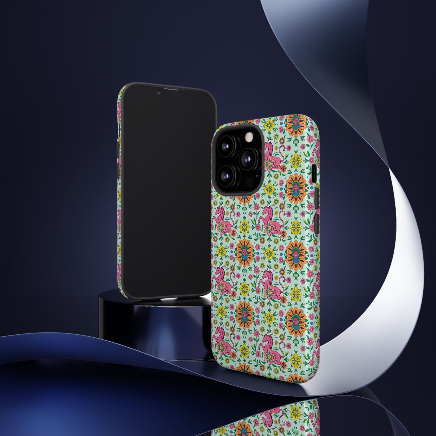 Tough Cases, Aquarius, Zodiac, Flower Pattern