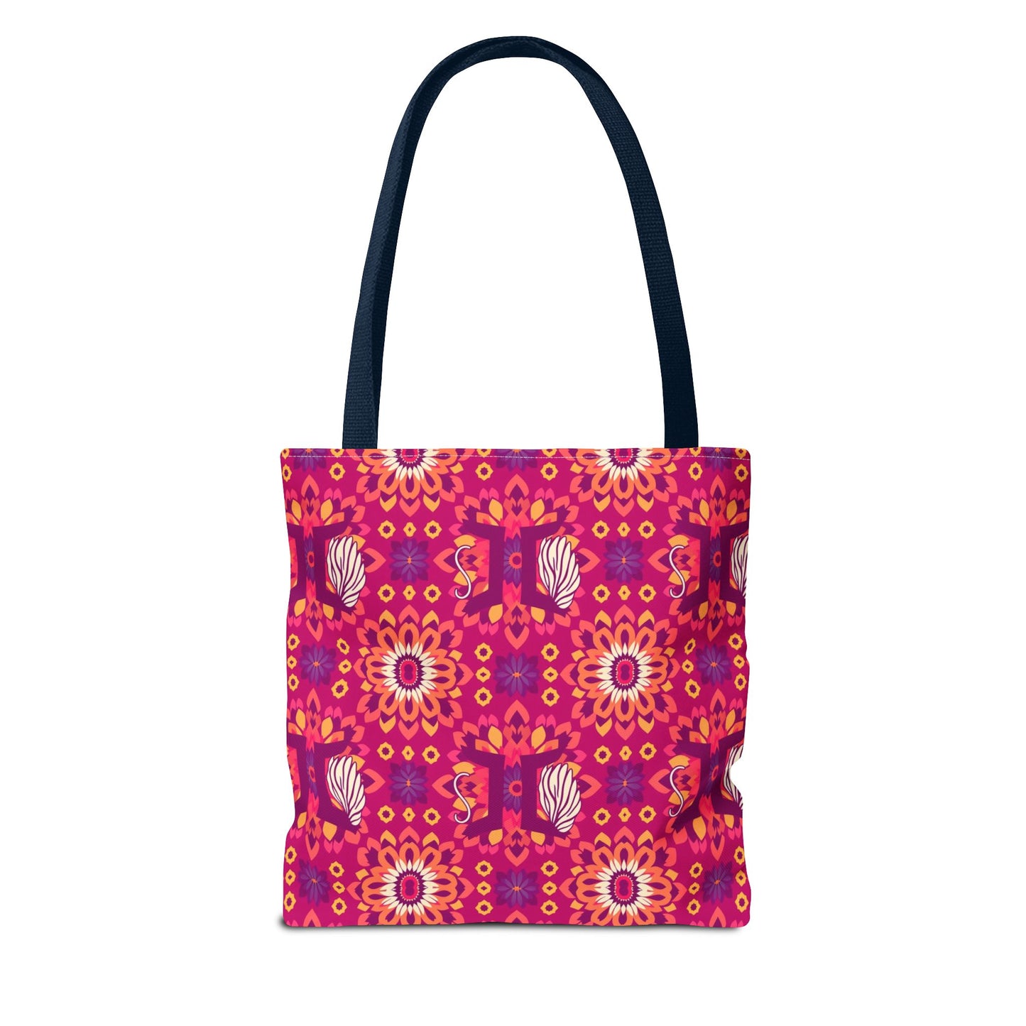 Tote Bag (AOP), Gemini, Zodiac v1, Flower Pattern