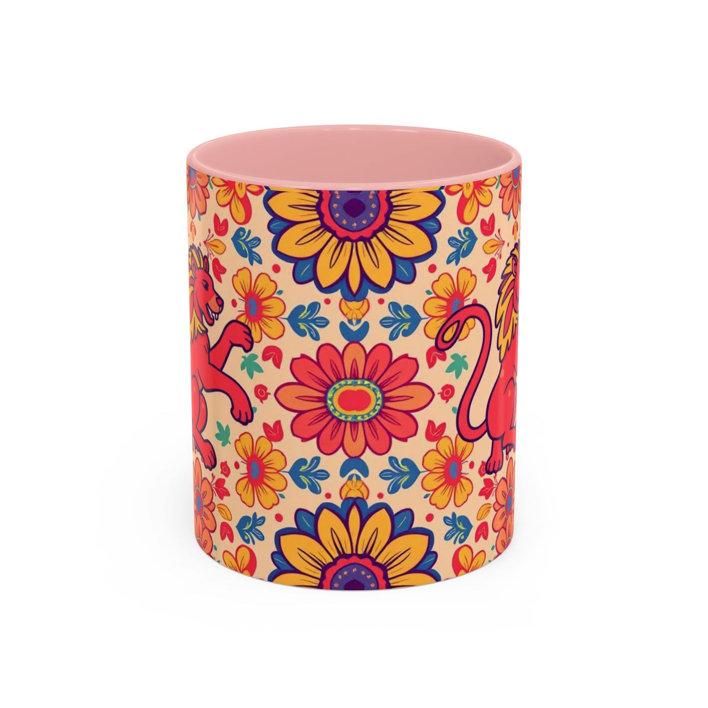 Accent Coffee Mug, Leo, Zodiac, Flower Pattern, (11, 15oz)
