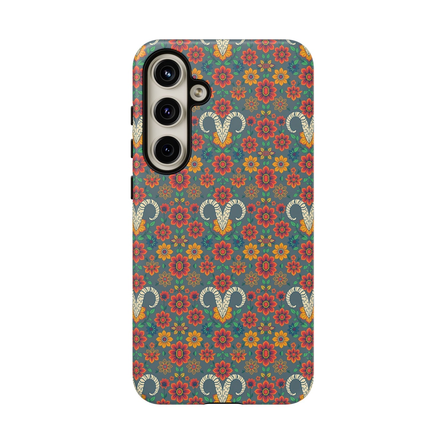 Tough Cases, Aries, Zodiac v3, Flower Pattern