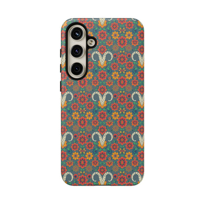 Tough Cases, Aries, Zodiac v3, Flower Pattern