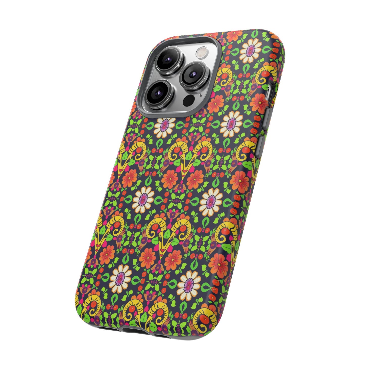 Tough Cases, Aries, Zodiac v4, Flower Pattern