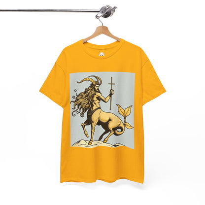Unisex Heavy Cotton T-Shirt, Capricorn God v3, Zodiac Design