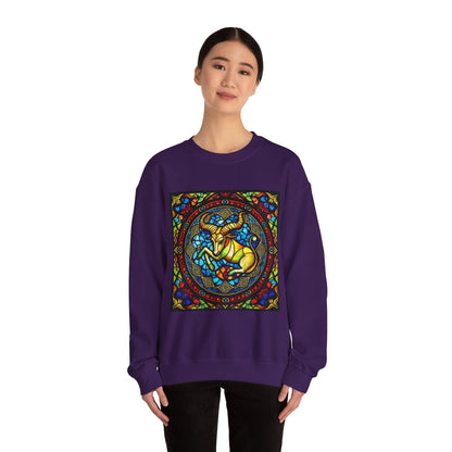 Unisex Heavy Blend™ Crewneck Sweatshirt, Glass, Taurus Zodiac Design