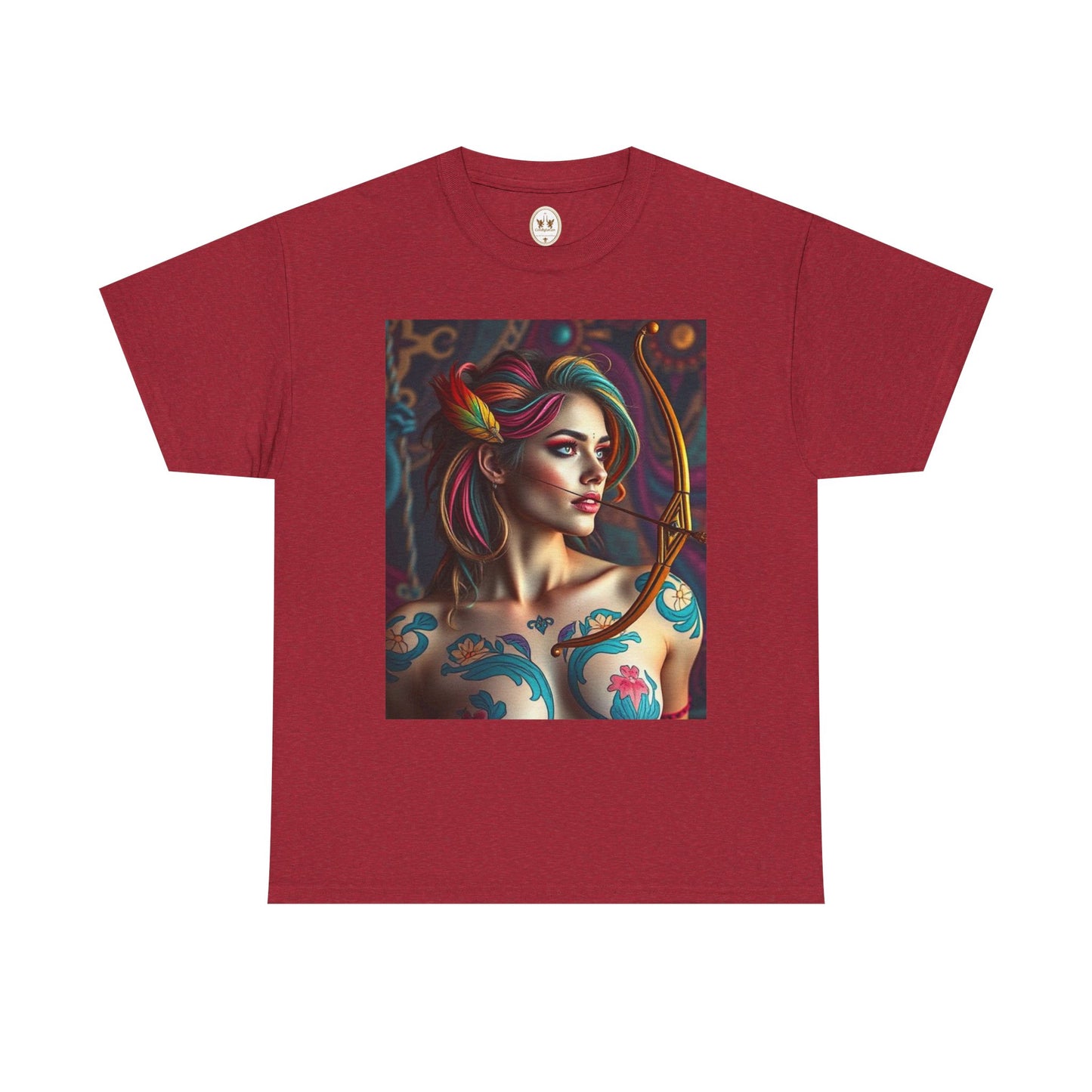 Unisex Heavy Cotton T-Shirt, Sagittarius, Zodiac v1, Sexy Art