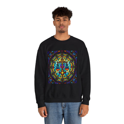 Unisex Heavy Blend™ Crewneck Sweatshirt, Glass, Libra Zodiac Design