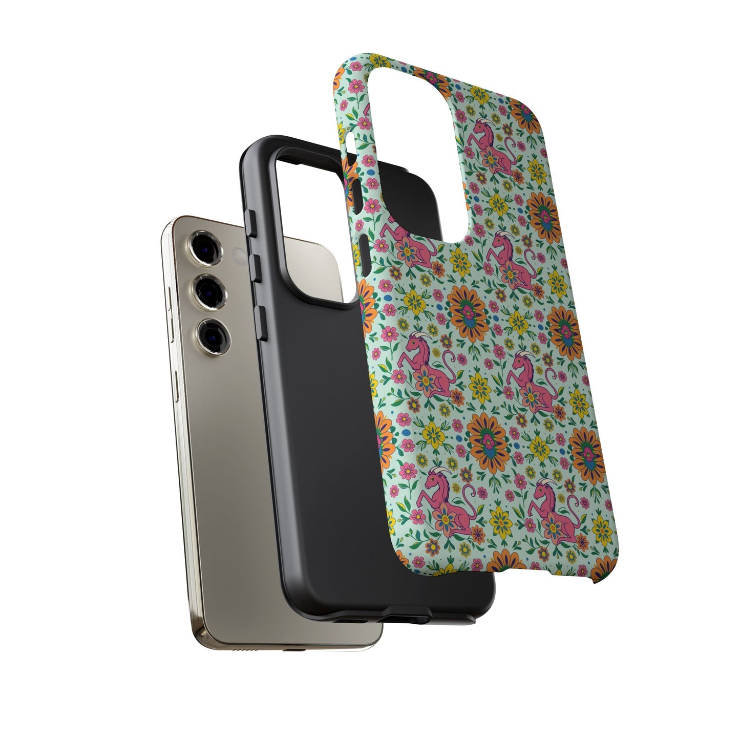 Tough Cases, Aquarius, Zodiac, Flower Pattern