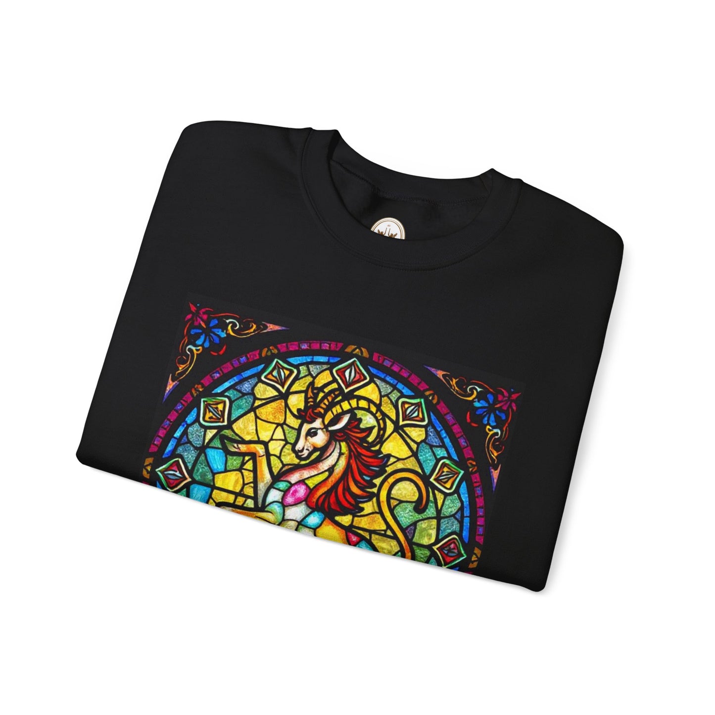 Unisex Heavy Blend™ Crewneck Sweatshirt, Glass, Capricorn Zodiac Design