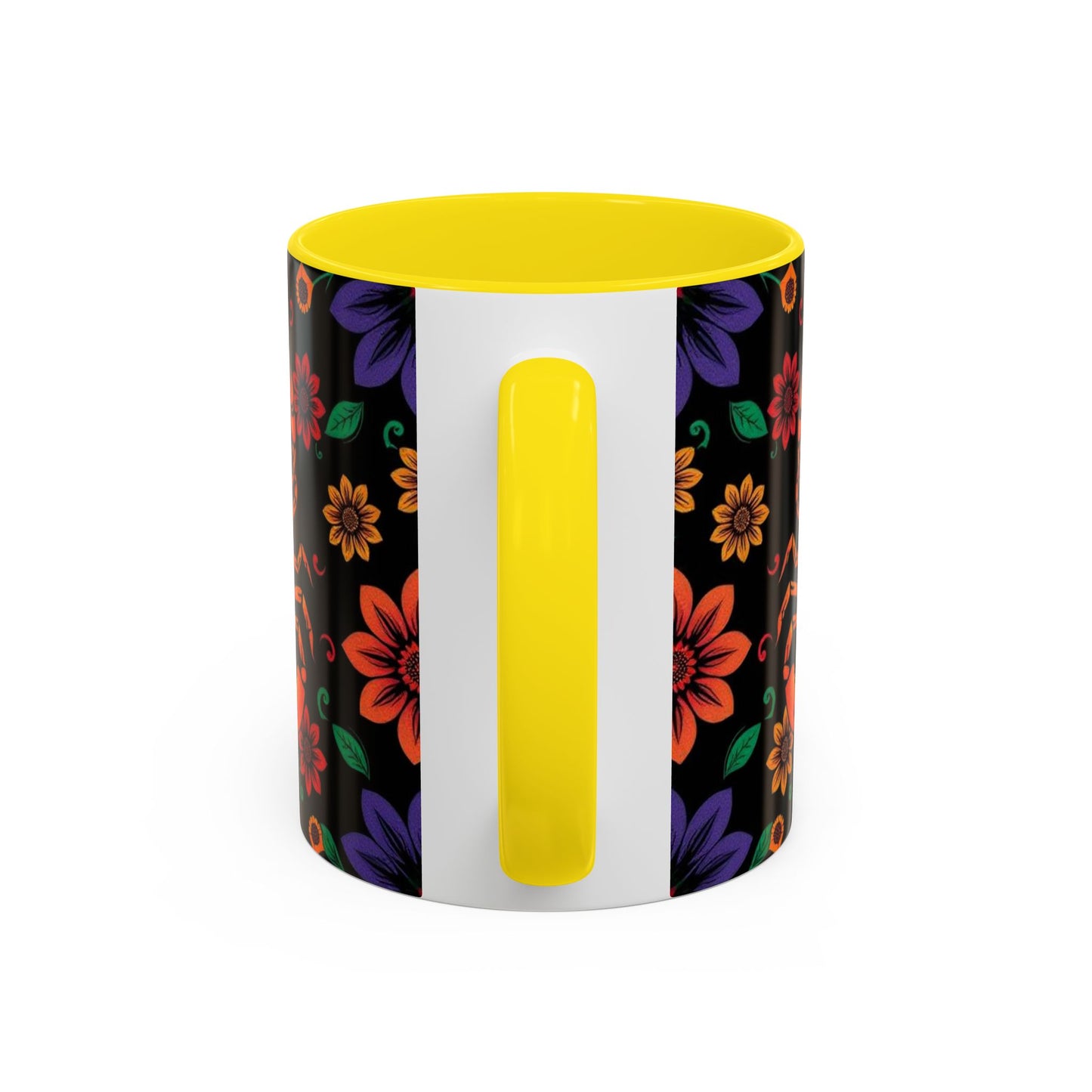 Accent Coffee Mug, Scorpio, Zodiac. Flower Pattern, (11, 15oz)