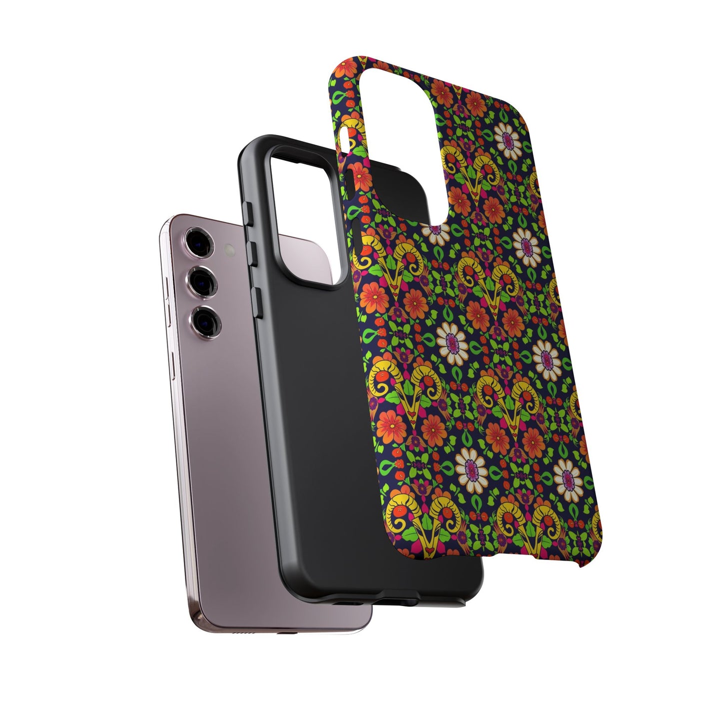 Tough Cases, Aries, Zodiac v4, Flower Pattern