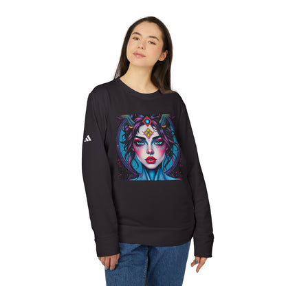 Adidas, Unisex Fleece Crewneck Sweatshirt, Aquarius, Pop Art, Zodiac