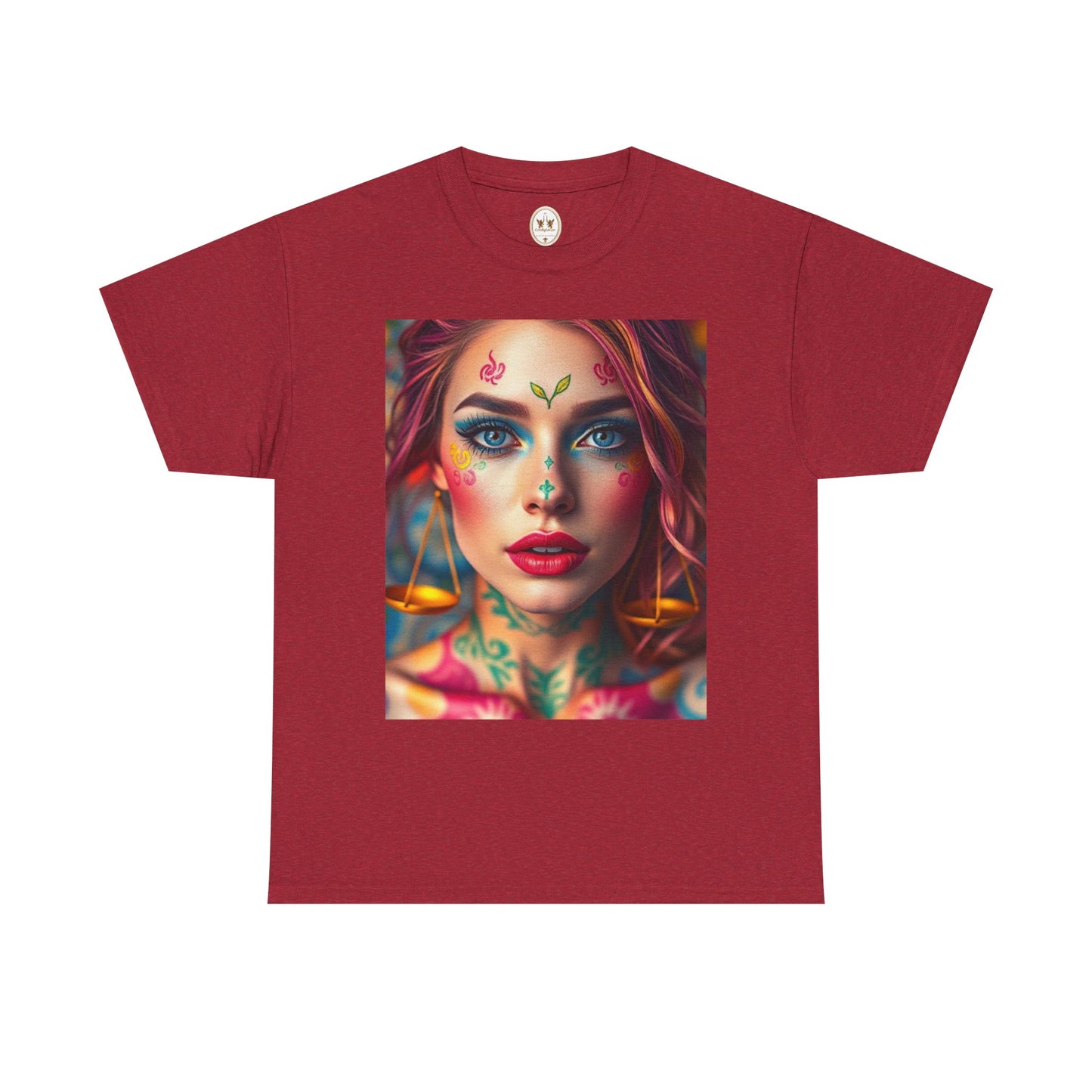 Unisex Heavy Cotton T-Shirt, Libra, Zodiac v1, Sexy Art
