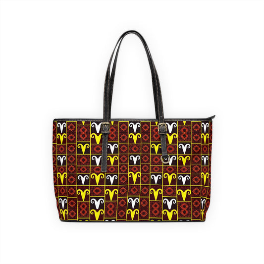 Leather Shoulder Bag, Aries, Zodiac, Shapes Pattern