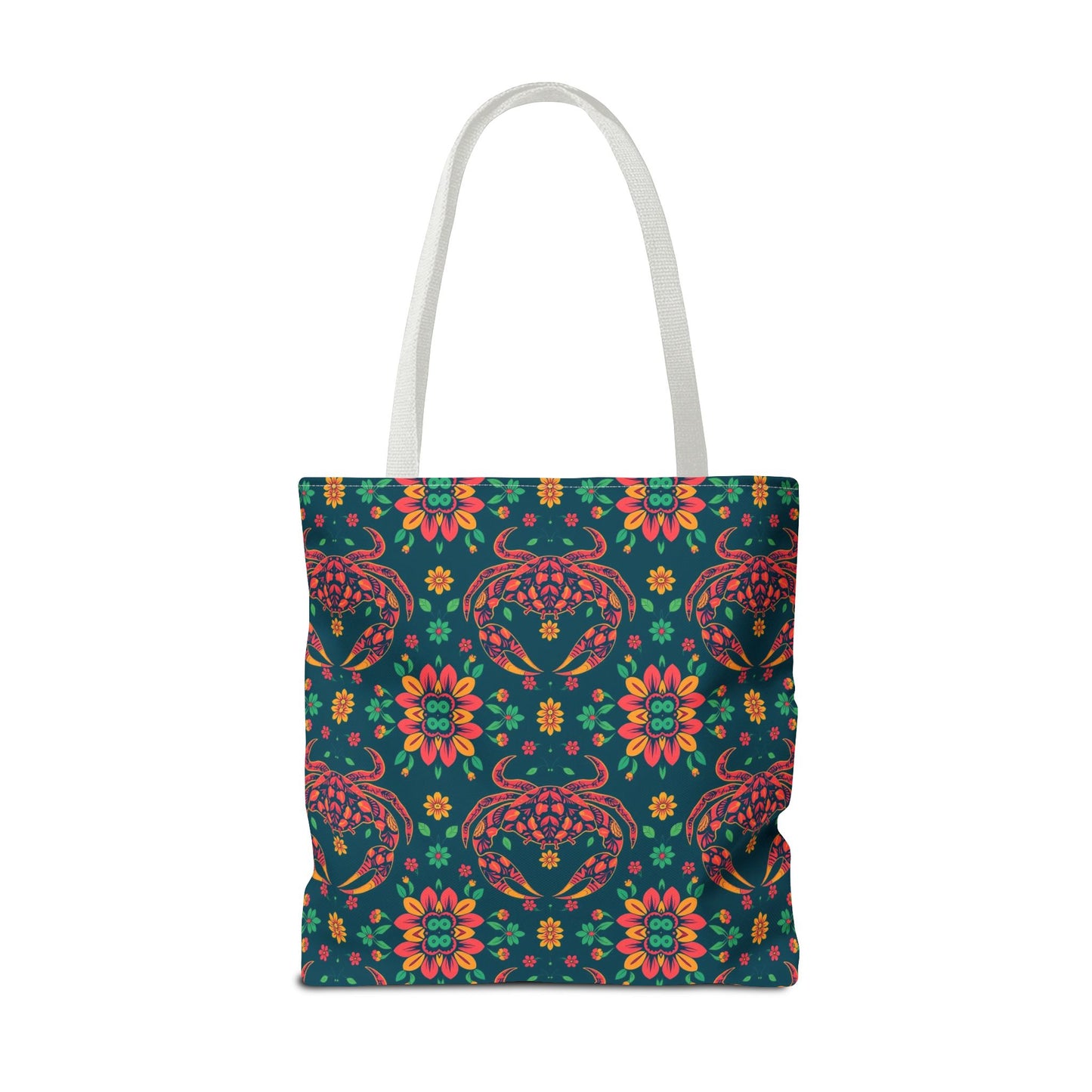 Tote Bag (AOP), Cancer, Zodiac v2, Flower Pattern