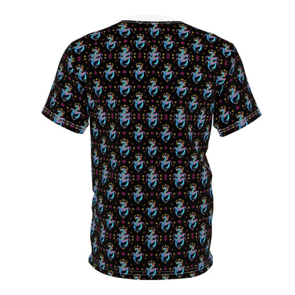 Unisex Cut & Sew T-Shirt, (AOP) Aquarius, Zodiac v1, Jewels Pattern
