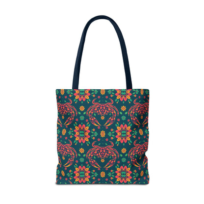 Tote Bag (AOP), Cancer, Zodiac v2, Flower Pattern