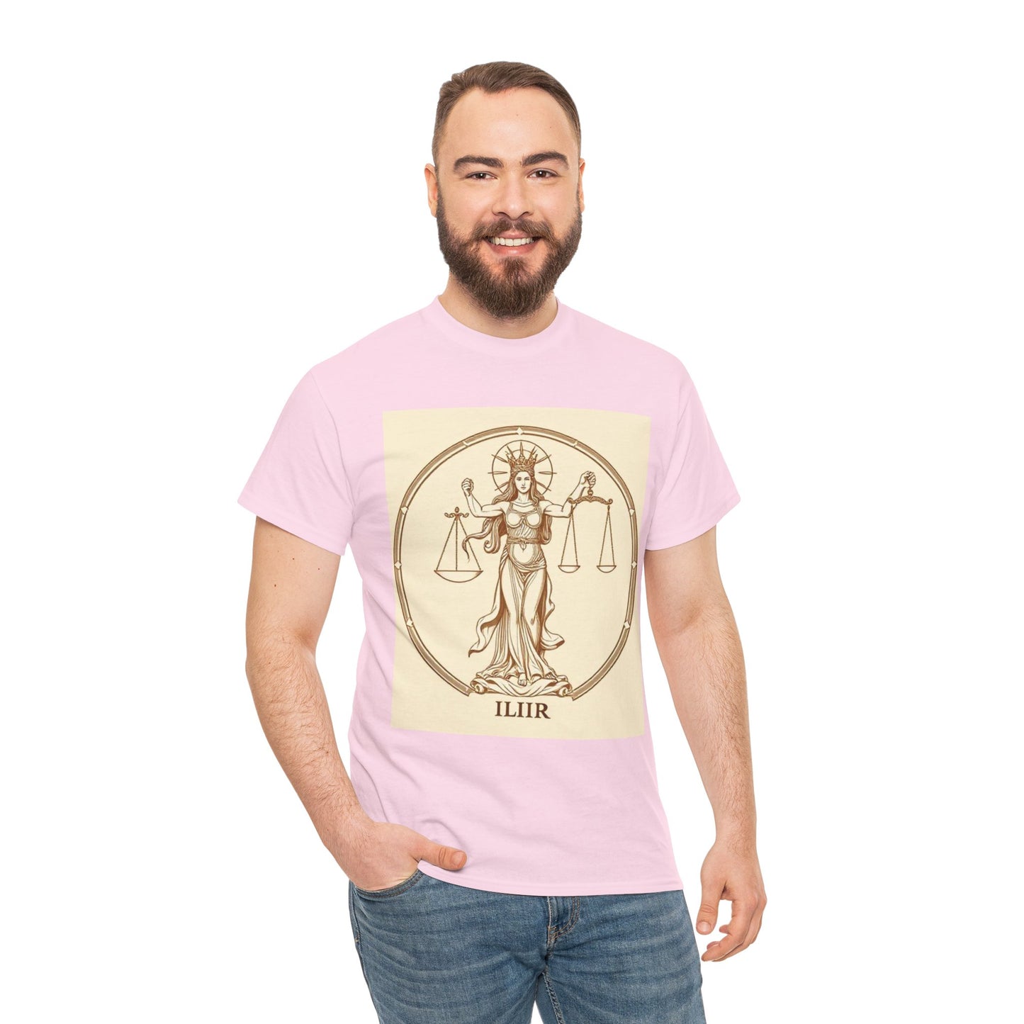 Unisex Heavy Cotton T-Shirt, Libra Goddess, Zodiac Design