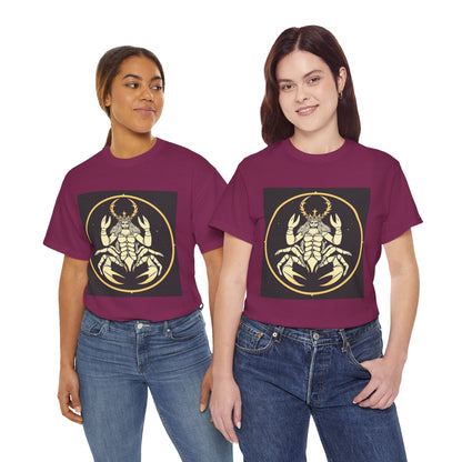 Unisex Heavy Cotton T-Shirt, Scorpio King, Print Art, Zodiac Design