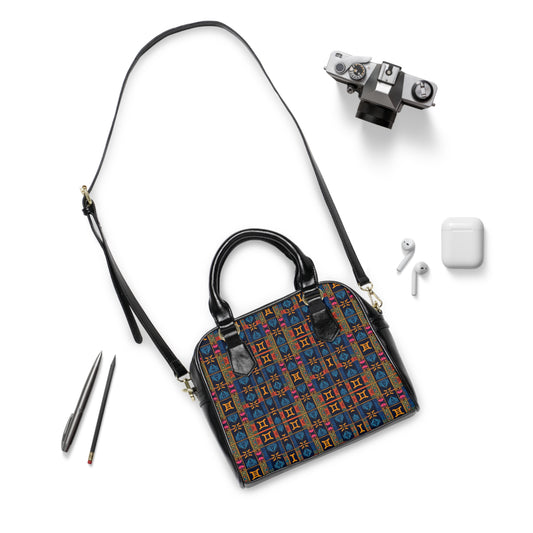 Shoulder Handbag, Gemini, Zodiac v4, Shapes Pattern