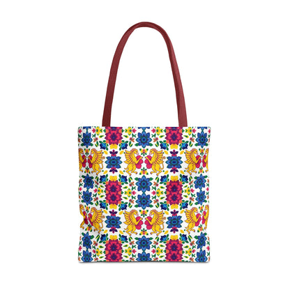 Tote Bag (AOP), Gemini, Zodiac, Flower Pattern