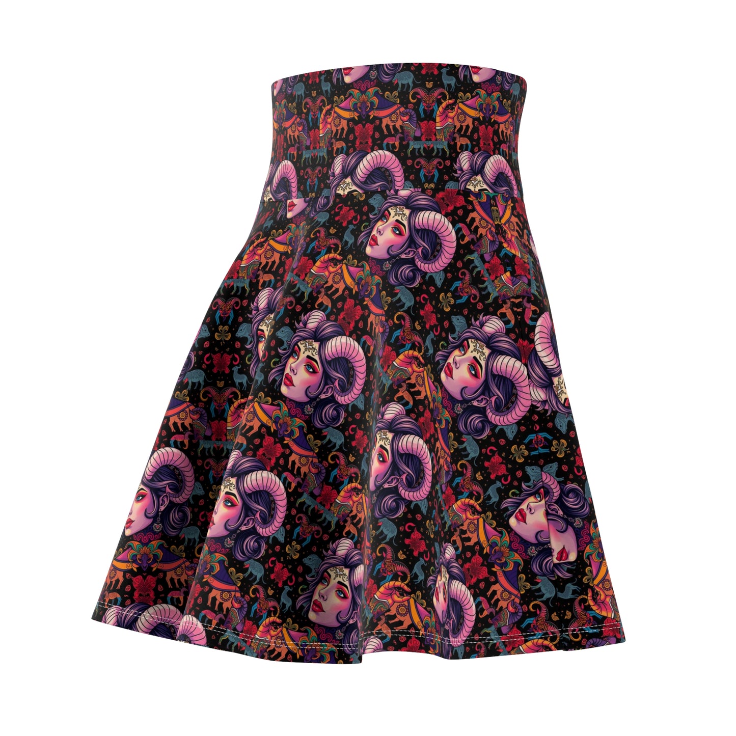 Women's Skater Skirt, (AOP), Taurus, Zodiac v1, Sexy Pattern