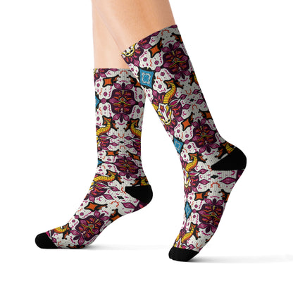 Sublimation Socks, Taurus, Zodiac v3, Jewel Pattern