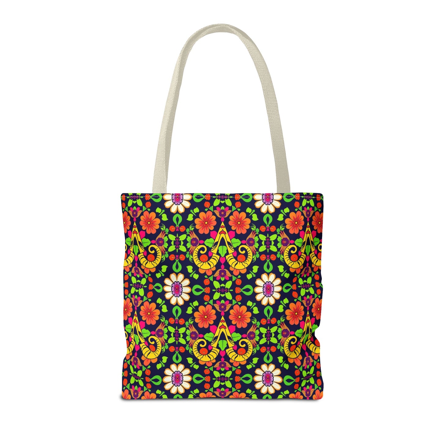Tote Bag (AOP), Aries, Zodiac, Flower Pattern