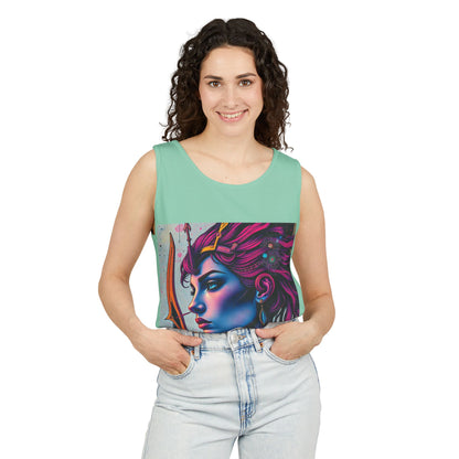Unisex Garment-Dyed, Tank Top, Sagittarius Design, Pop Art, 100% US cotton
