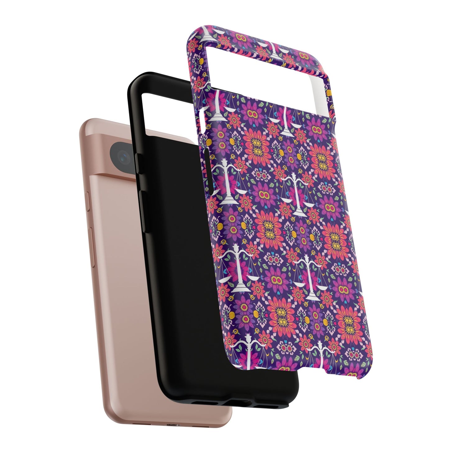 Tough Cases, Libra, Zodiac v4, Flower Pattern