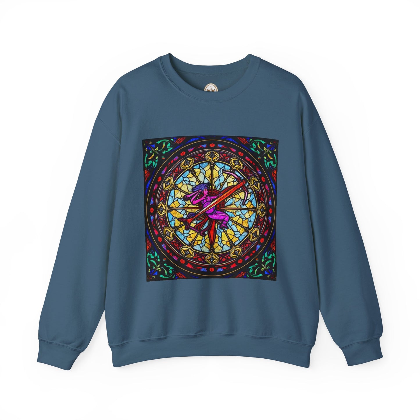 Unisex Heavy Blend™ Crewneck Sweatshirt, Glass 1, Sagittarius Zodiac Design