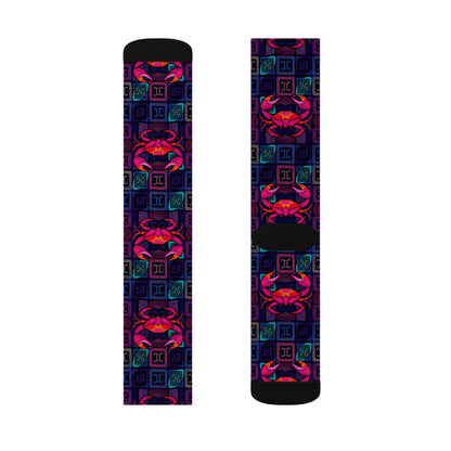 Sublimation Socks, Cancer, Zodiac v1, Shapes Pattern
