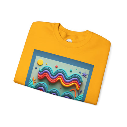 Unisex Heavy Blend™ Crewneck Sweatshirt, Water Painting, Aquarius Zodiac Design