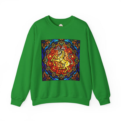 Unisex Heavy Blend™ Crewneck Sweatshirt, Glass 1, Capricorn Zodiac Design