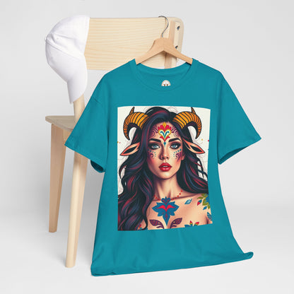 Unisex Heavy Cotton T-Shirt, Taurus, Zodiac v1, Sexy Art