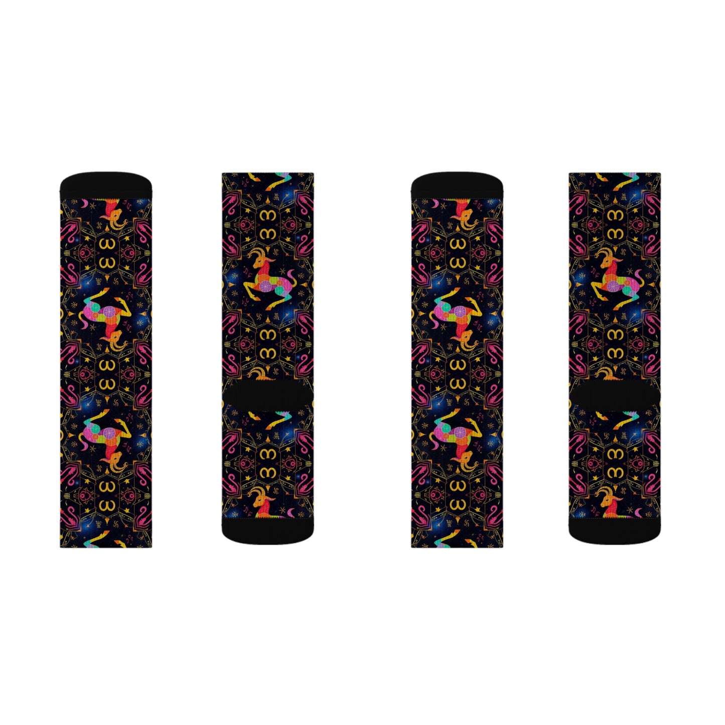 Sublimation Socks, Capricorn, Zodiac v3, Pattern
