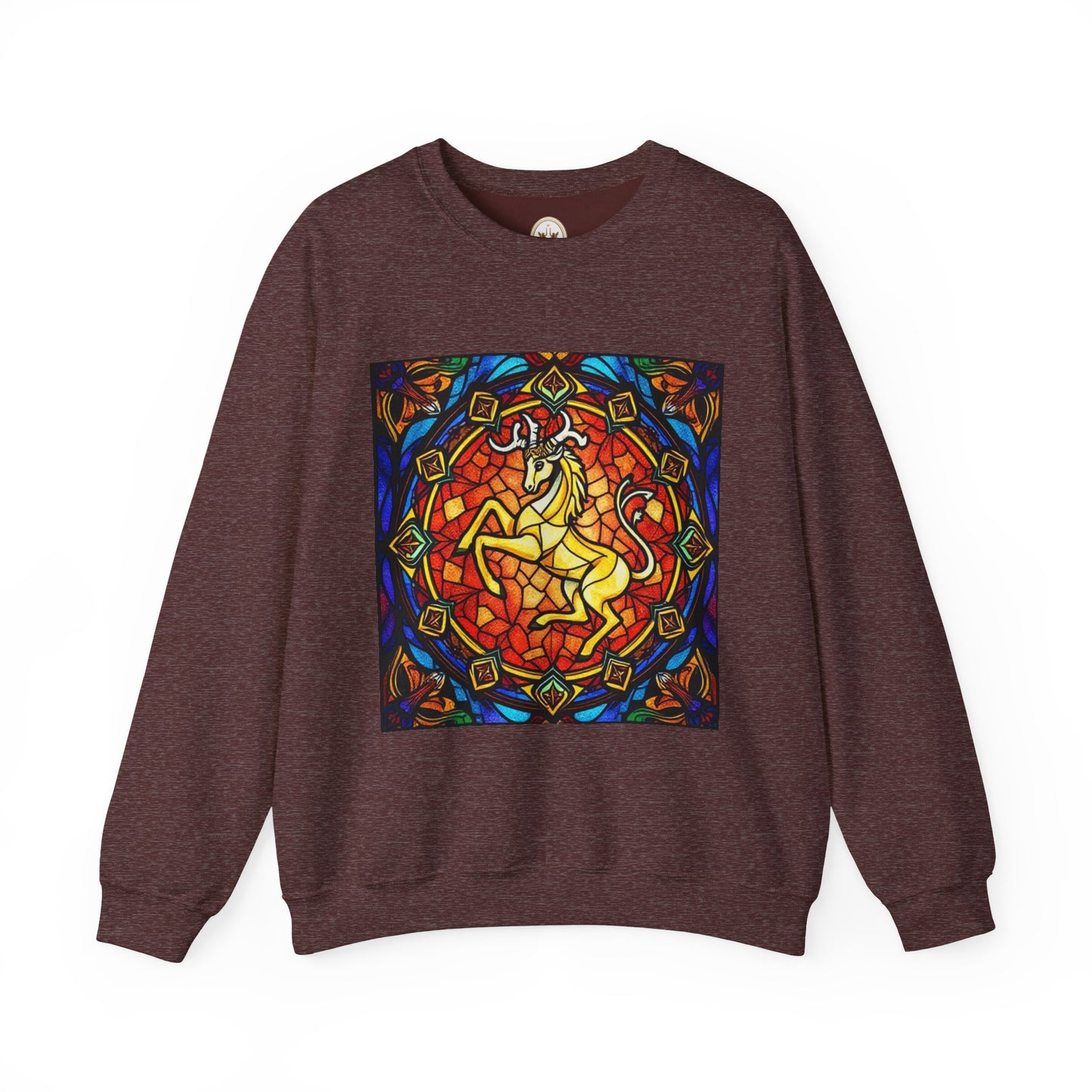 Unisex Heavy Blend™ Crewneck Sweatshirt, Glass 1, Capricorn Zodiac Design