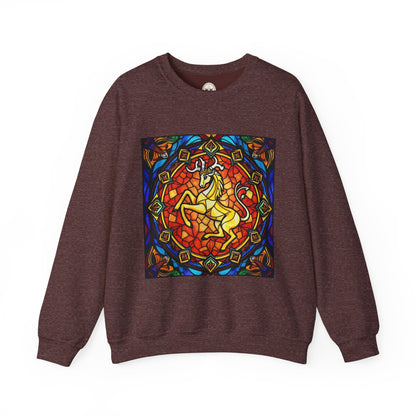 Unisex Heavy Blend™ Crewneck Sweatshirt, Glass 1, Capricorn Zodiac Design