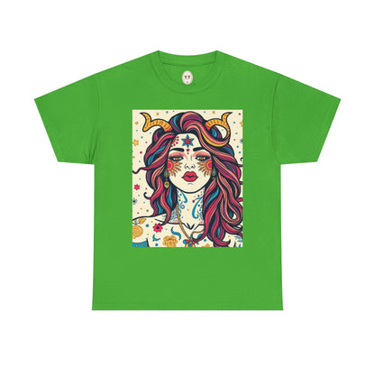 Unisex Heavy Cotton T-Shirt, Virgo, Zodiac v3, Sexy Art
