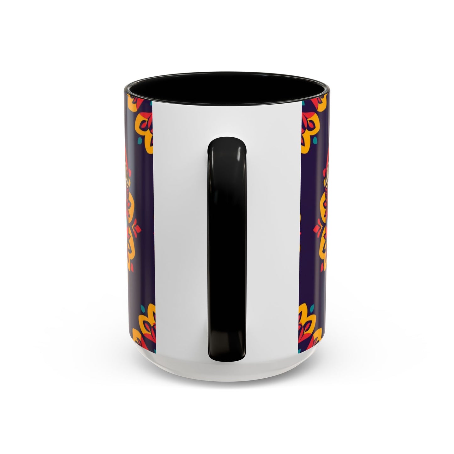 Accent Coffee Mug, Taurus, Zodiac v4. Flower Pattern, (11, 15oz)