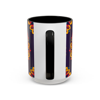 Accent Coffee Mug, Taurus, Zodiac v4. Flower Pattern, (11, 15oz)